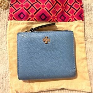 Tory Burch Light Blue Leather Wallet